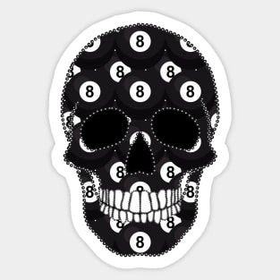 8 Ball Skull Sticker